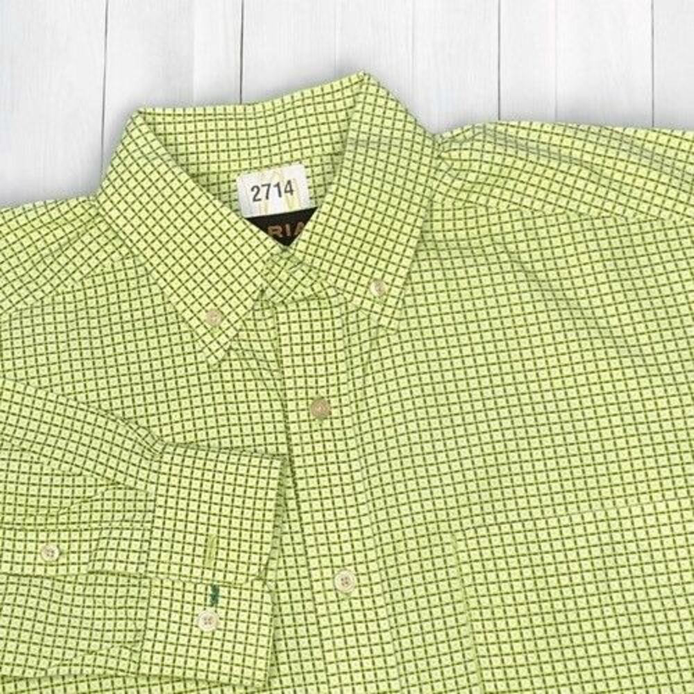 NWOT Ariat Green Plaid Button Up Long Sleeve Western Ranchers Shirt Men Size M